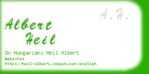 albert heil business card